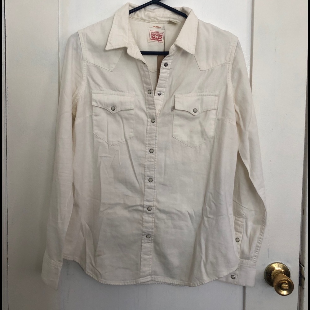 Women’s Beige white  Denim Levi’s shirt